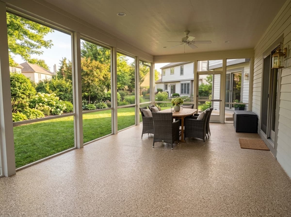 Screened porch concrete coating — Fairlawn, OH