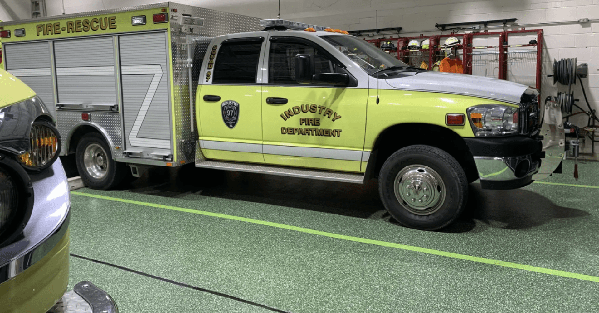 Commercial resin floor — fire station bay, Northeast Ohio